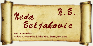 Neda Beljaković vizit kartica